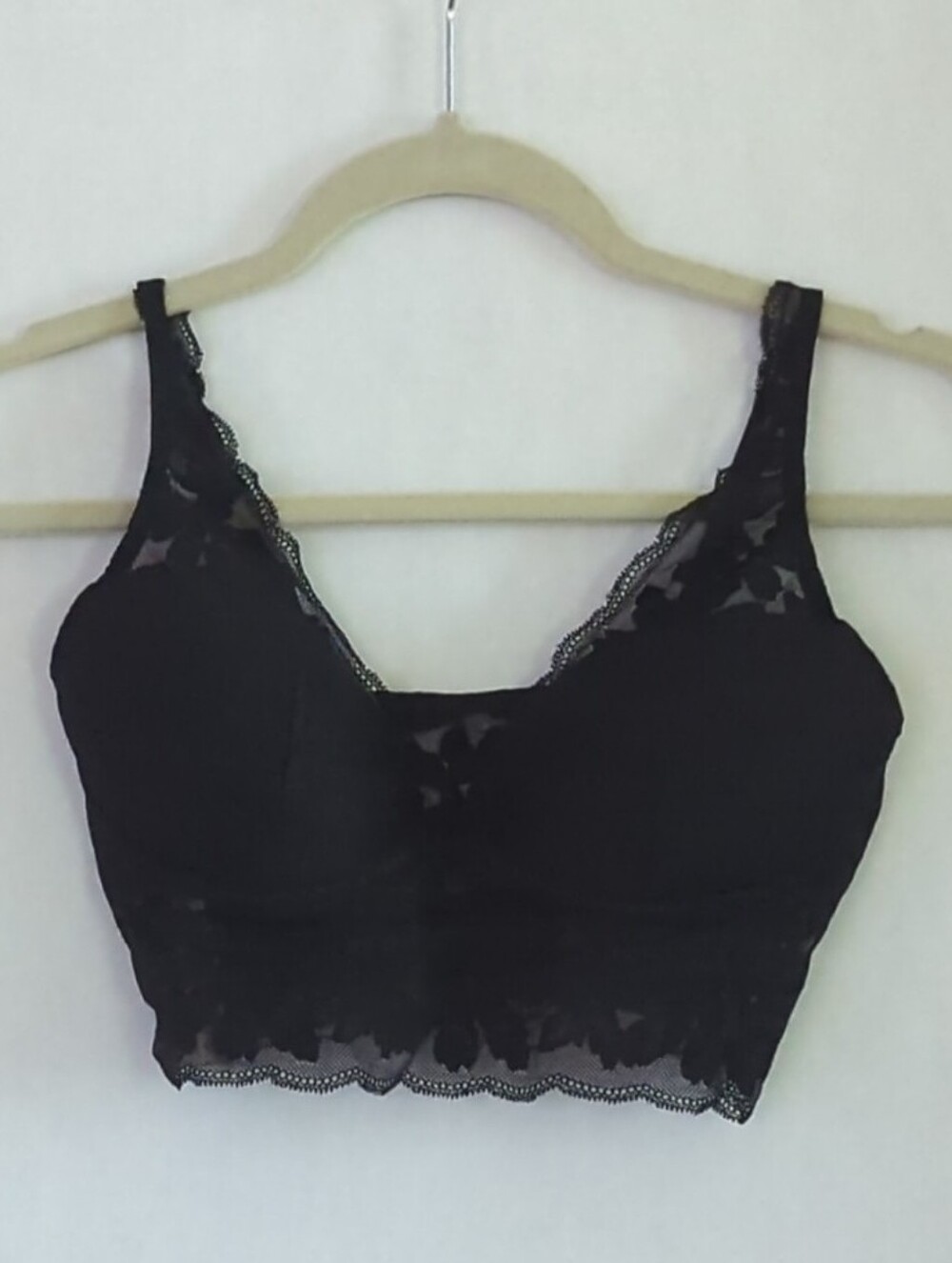 Victoria's Secret PINK Black Lace Padded Bralette Size M